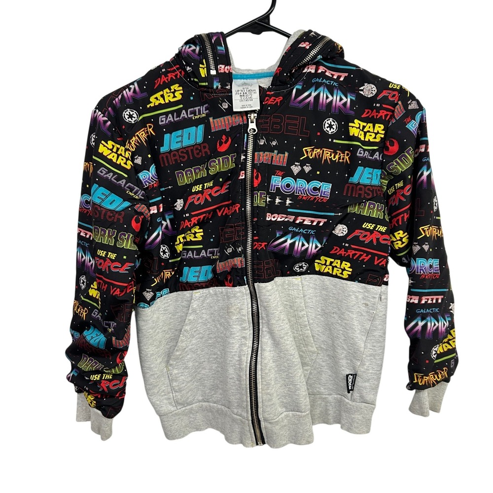 Star Wars Disney Zip Up Hoodie 9/10 Multicolor Galactic Empire Sci-Fi Nerdcore